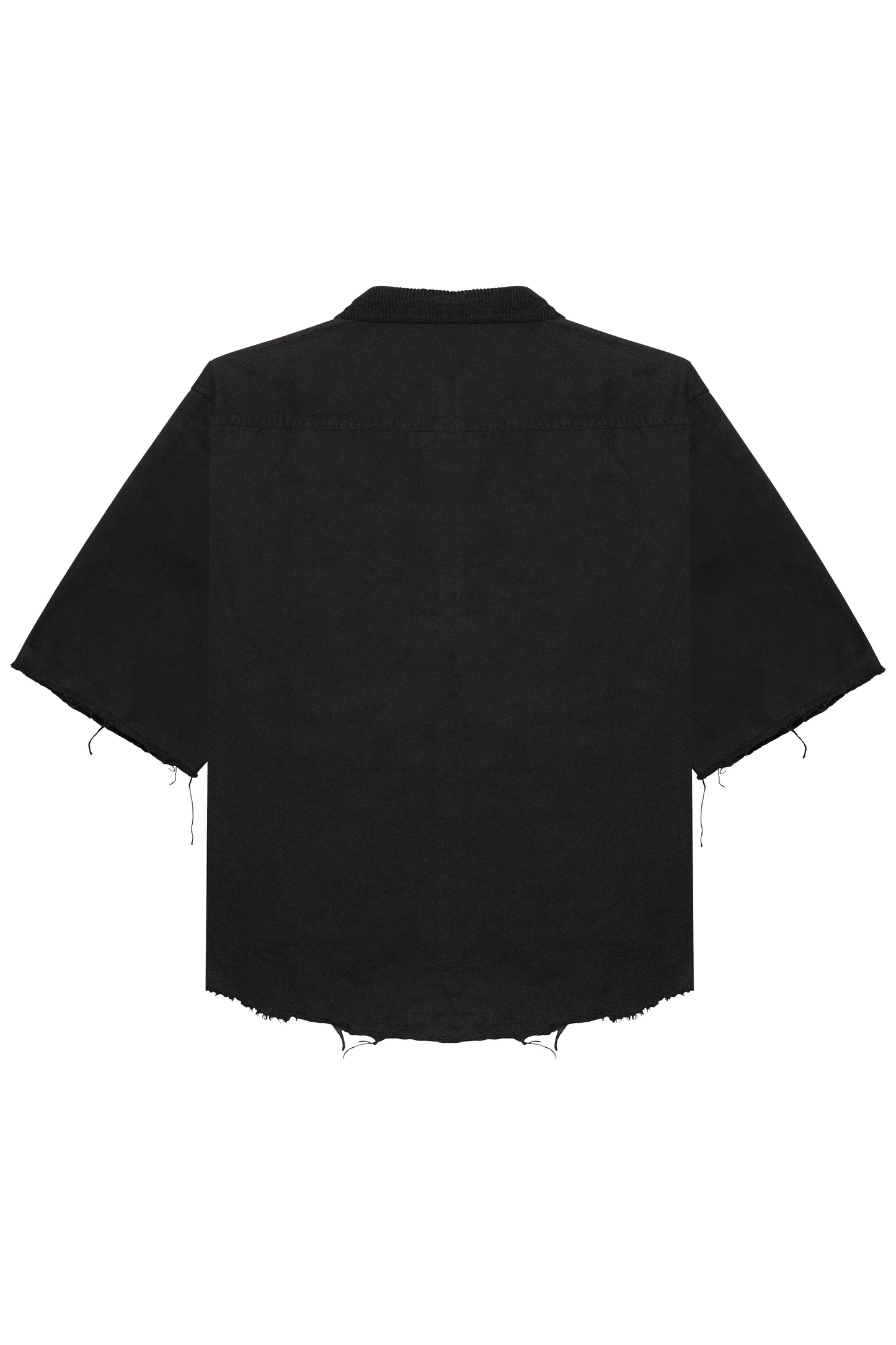 Raw Edge Work Shirt - BLACK