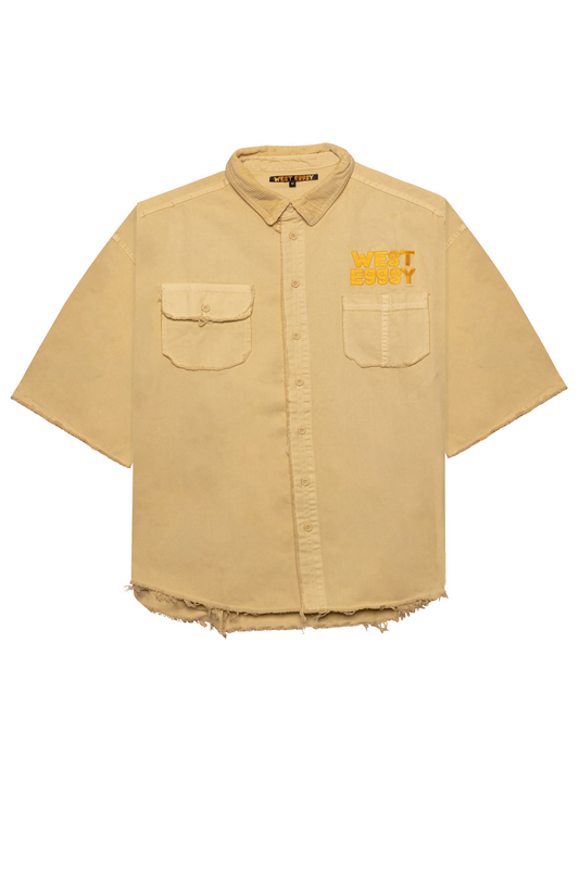 Raw Edge Work Shirt - PALE KHAKI