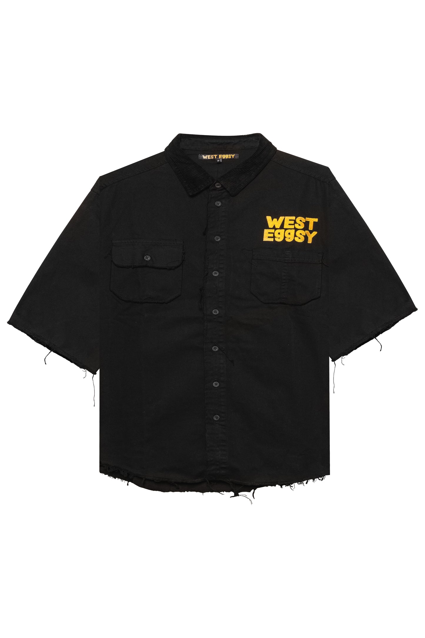 Raw Edge Work Shirt - BLACK